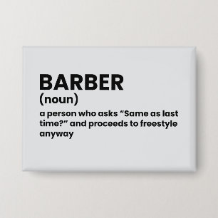Unglaublich witzig Barber Meaning Button