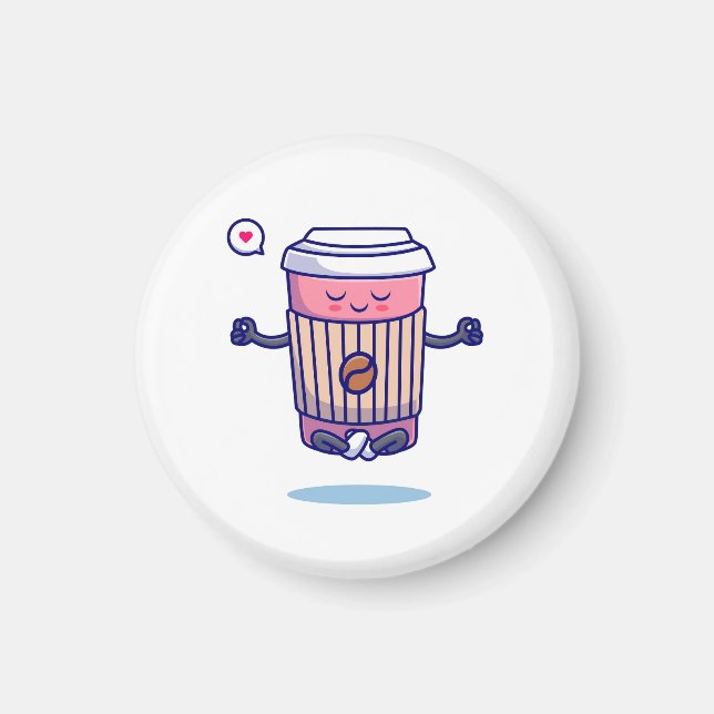 Unglaublich witzig Cartoon Kaffeetyp Magnet (Vorne)