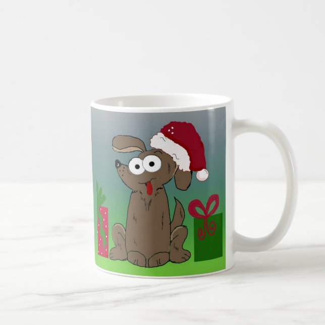 Unglaublich witzig Cartoon Weihnachtshund Tasse (Rechts)