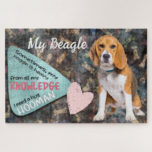 Unglaublich witzig Denken aus Ihrem Beagle Puzzle (Horizontal)