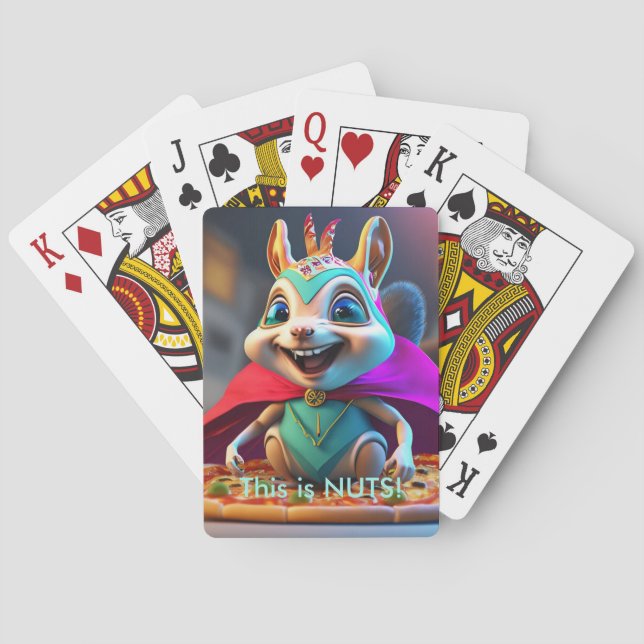 Unglaublich witzig Eichhörnchen Pizza Nuts Cards Spielkarten (Rückseite)