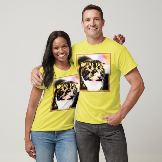 Unglaublich witzig Foto einer lustigen Katze. Jetz T-Shirt (Unisex)