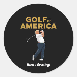 Unglaublich witzig Funny Golf in Amerika Meme Trum Runder Aufkleber