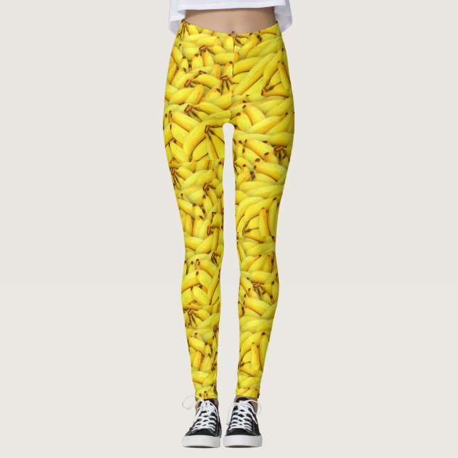 Unglaublich witzig gelbe Bananen ganz über Muster Leggings (Vorderseite)