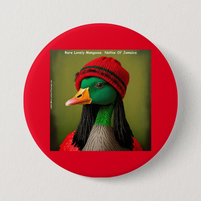 Unglaublich witzig Jamaican Reggae Mongoose Kanada Button (Vorderseite)