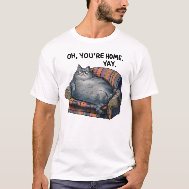 Unglaublich witzig Lazy Cat T-Shirt (Vorderseite)