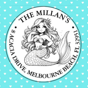 Unglaublich witzig Mermaid-Thema Permastempel