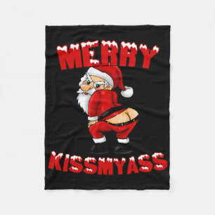 Unglaublich witzig Merry Kissmy Christmas Santa Fleecedecke