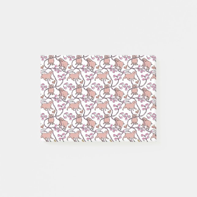 Unglaublich witzig Muster Chinesisches Schweinejah Post-it Klebezettel (Vorderseite)