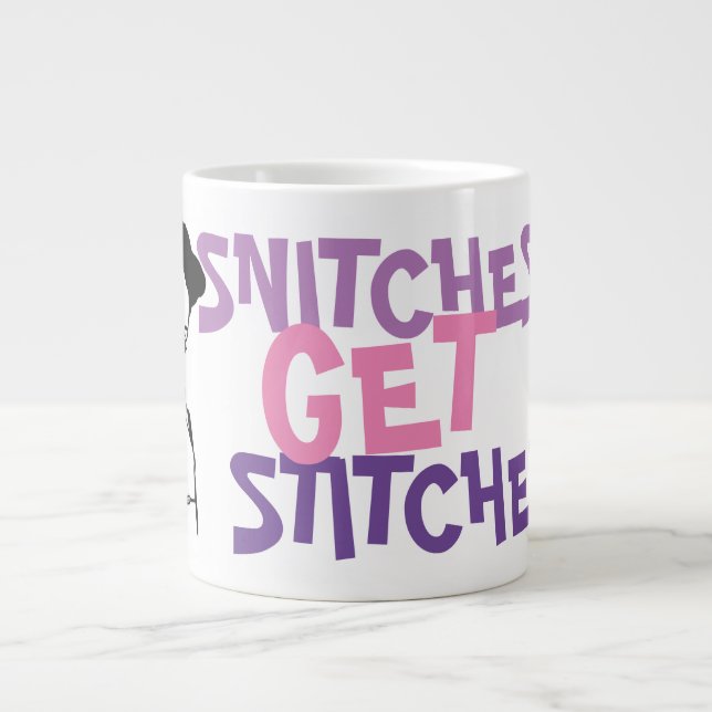 Unglaublich witzig Stiche erhalten Stitches Meme Jumbo-Tasse (Vorderseite)