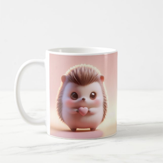 Unglaublich witzig Valentine-Igel 3D-Look - Vorder Kaffeetasse (Links)