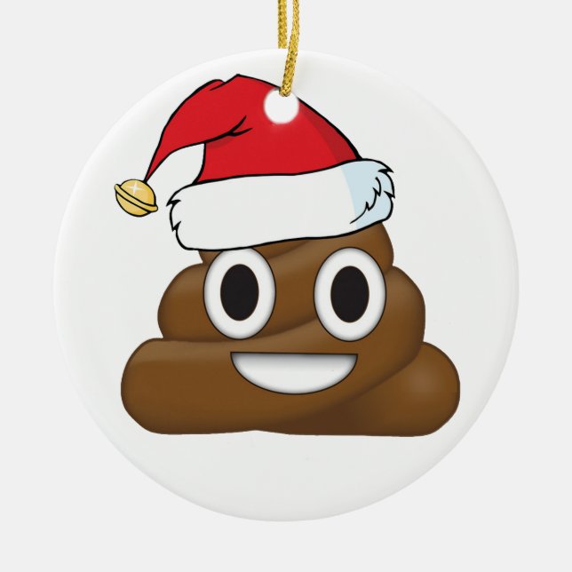 Unglaublich witzig Weihnachten kacken Emoji Keramikornament (Vorne)