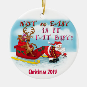 Unglaublich witzig Weihnachtsmann mit Rentierverzi Keramik Ornament