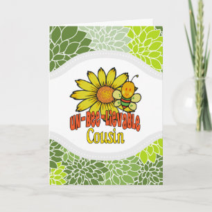 Unglaubliche Cousins Sonnenblumen und Bienen Karte