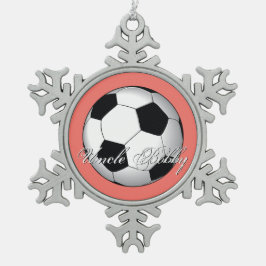 Unglaubliche Fußball-Sport-Haushaltsmonogramm Schneeflocken Zinn-Ornament