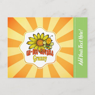 Unglaubliche Granny Sonnenblumen und Bienen Postkarte