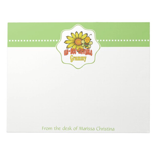 Unglaubliche Graublüten und Bienen Notizblock (Vorderseite)