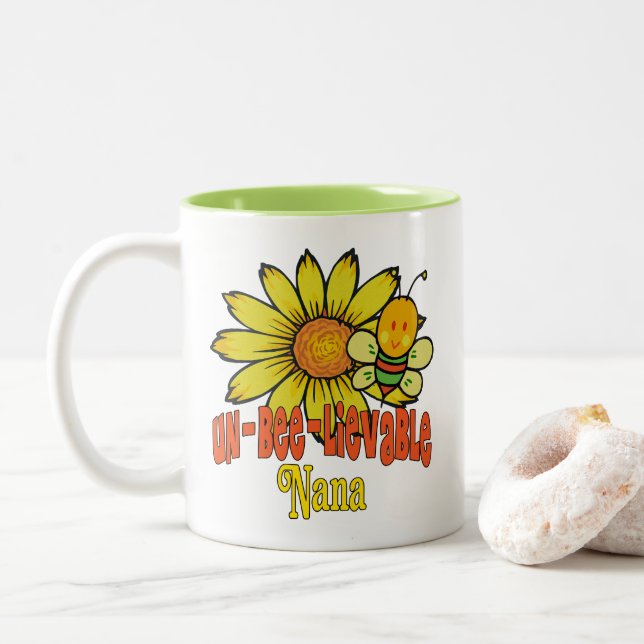 Unglaubliche Nana Sonnenblumen Zweifarbige Tasse (Mit Donut)