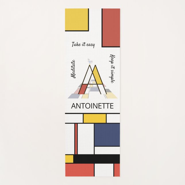 Unglaubliche Neoplastik Art Monogramm. Buchstabe A Yogamatte (Vorderseite)