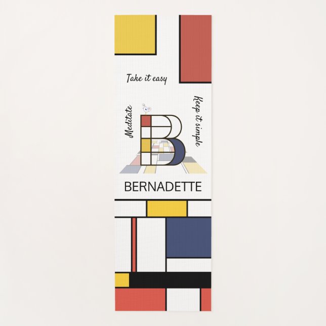 Unglaubliche Neoplastik Art Monogramm. Buchstabe B Yogamatte (Vorderseite)