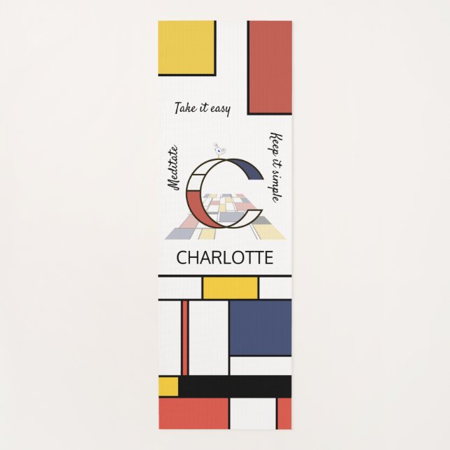 Unglaubliche Neoplastik Art Monogramm. Buchstabe C Yogamatte (Vorderseite)