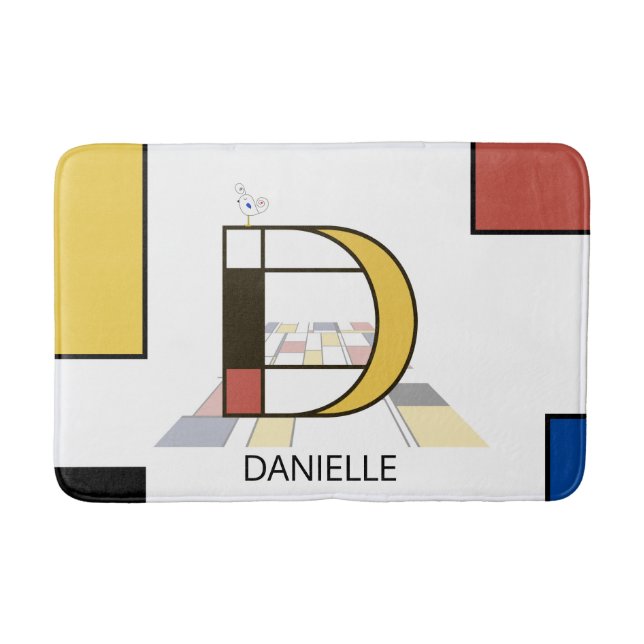 Unglaubliche Neoplastik Art Monogramm. Buchstabe D Badematte (Vorderseite)
