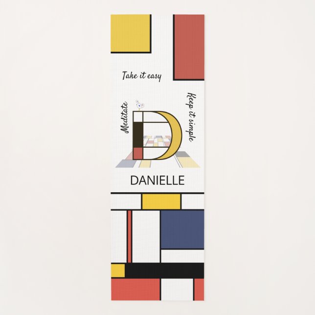 Unglaubliche Neoplastik Art Monogramm. Buchstabe D Yogamatte (Vorderseite)