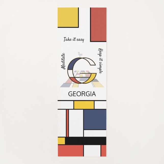 Unglaubliche Neoplastik Art Monogramm. Buchstabe G Yogamatte (Vorderseite)