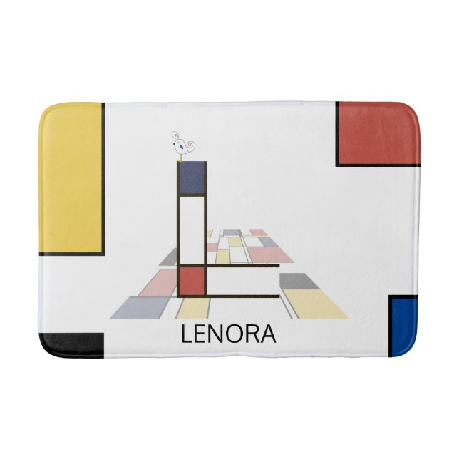 Unglaubliche Neoplastik Art Monogramm. Buchstabe L Badematte (Vorderseite)