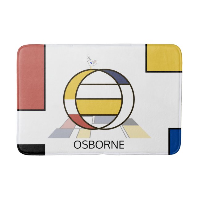 Unglaubliche Neoplastik Art Monogramm. Buchstabe O Badematte (Vorderseite)