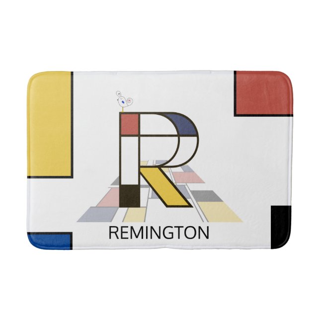 Unglaubliche Neoplastik Art Monogramm. Buchstabe R Badematte (Vorderseite)