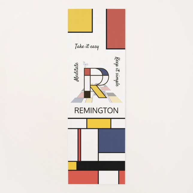 Unglaubliche Neoplastik Art Monogramm. Buchstabe R Yogamatte (Vorderseite)