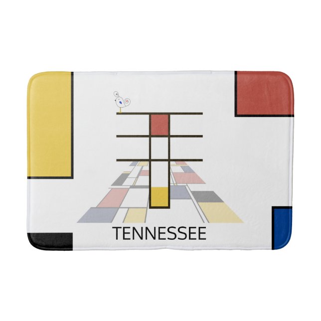 Unglaubliche Neoplastik Art Monogramm. Buchstabe T Badematte (Vorderseite)