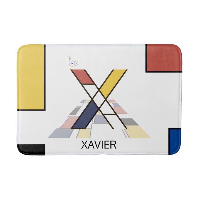 Unglaubliche Neoplastik Art Monogramm. Buchstabe X Badematte (Vorderseite)