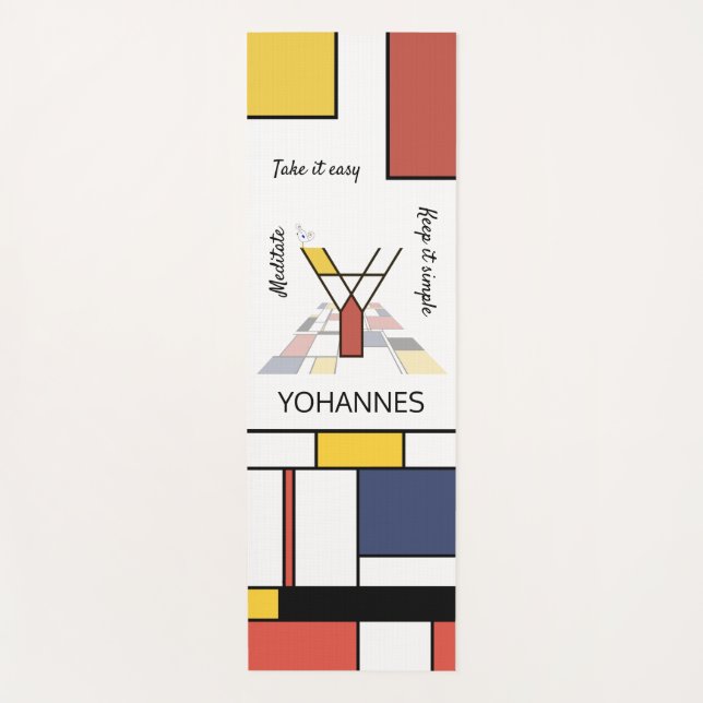 Unglaubliche Neoplastik Art Monogramm. Buchstabe Y Yogamatte (Vorderseite)