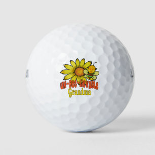 Unglaubliche Oma Sonnenblumen und Bienen Golfball