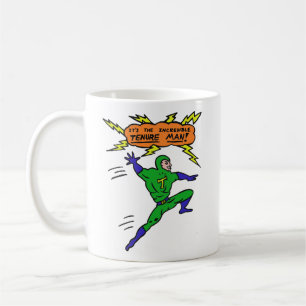 Unglaubliche Tenure Man Superhero Cartoon Comic Sp Kaffeetasse