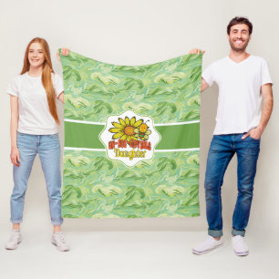 Unglaubliche Tochter Sonnenblumen und Bienen Fleecedecke