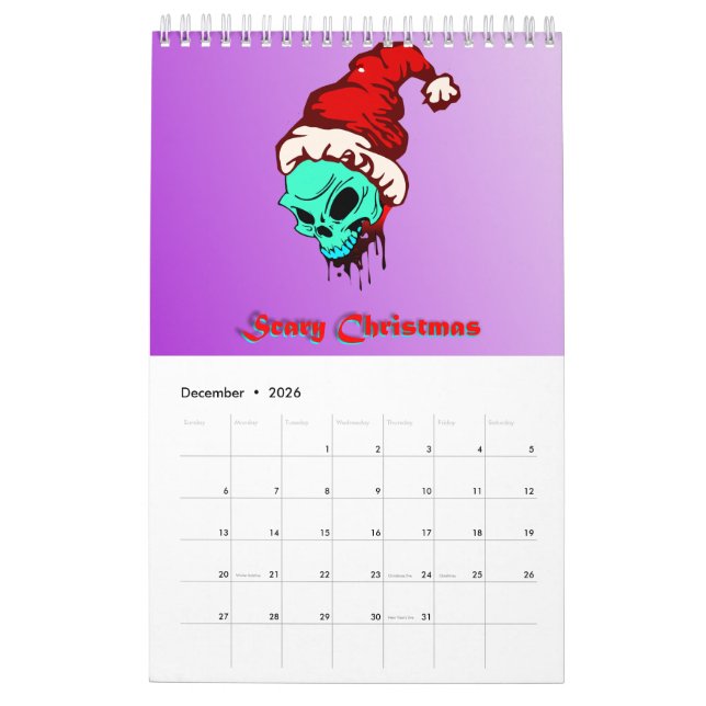 Unglaubliche Zombie-Apokalypse Phantastisch Skull Kalender (Dez 2026)