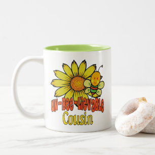 Unglaublicher Cousin Sonnenblumen und Bienen Zweifarbige Tasse
