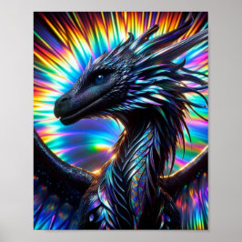 Unglaublicher Drache mit lebendigem Hintergrund Poster