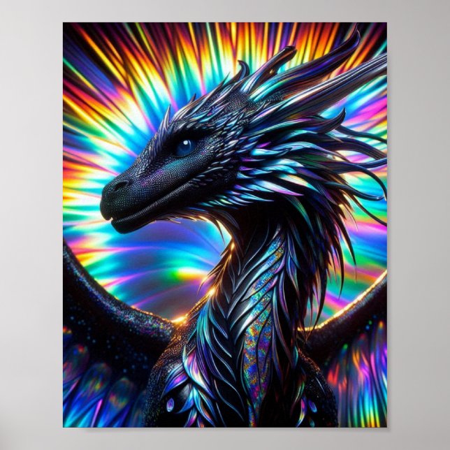 Unglaublicher Drache mit lebendigem Hintergrund Poster (Vorne)