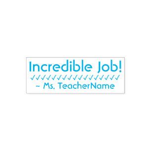 "Unglaublicher Job!" + Teacher's Name Rubber Brief Permastempel