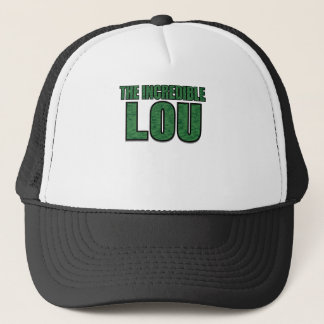 Unglaublicher Lou - Grüne Backstein-Muster-Typogra Truckerkappe