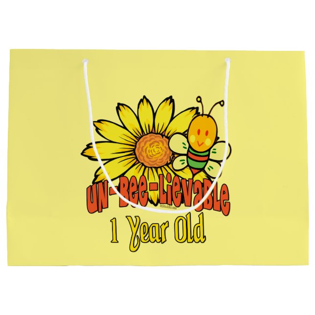 Unglaubliches einjähriges - 1. Geburtstag Große Geschenktüte (Rückseite)