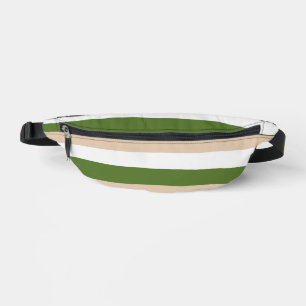 Ungleichmäßige Streifen - Weiß, Sand und Palm Grün Bauchtasche