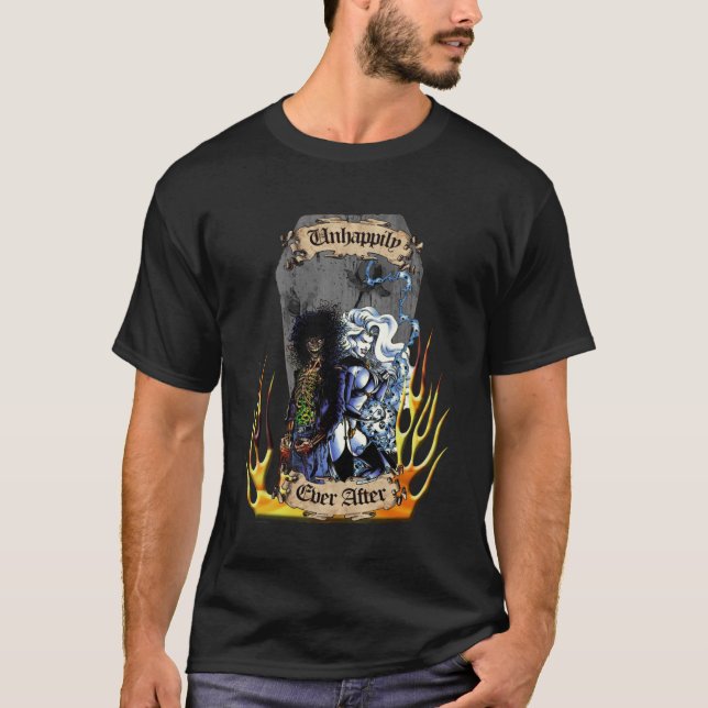 Unglücklich je nach Lady Death Evil Ernie T-Shirt (Vorderseite)