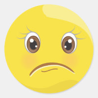 Unglücklich/traurig gelbe Emoji-Sticker
