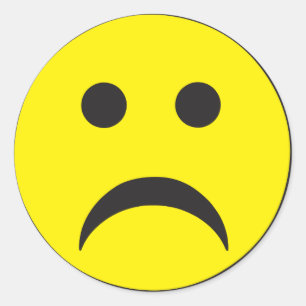 Unglückliches Traurigkeitsgefühl Runder Aufkleber