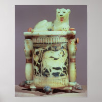 Unguent Glas mit einer Figur des Königs als Löwe